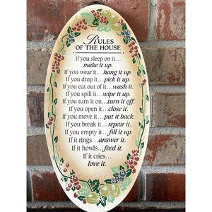 Dexsa Rules Of The House Wood Plaque/Sign